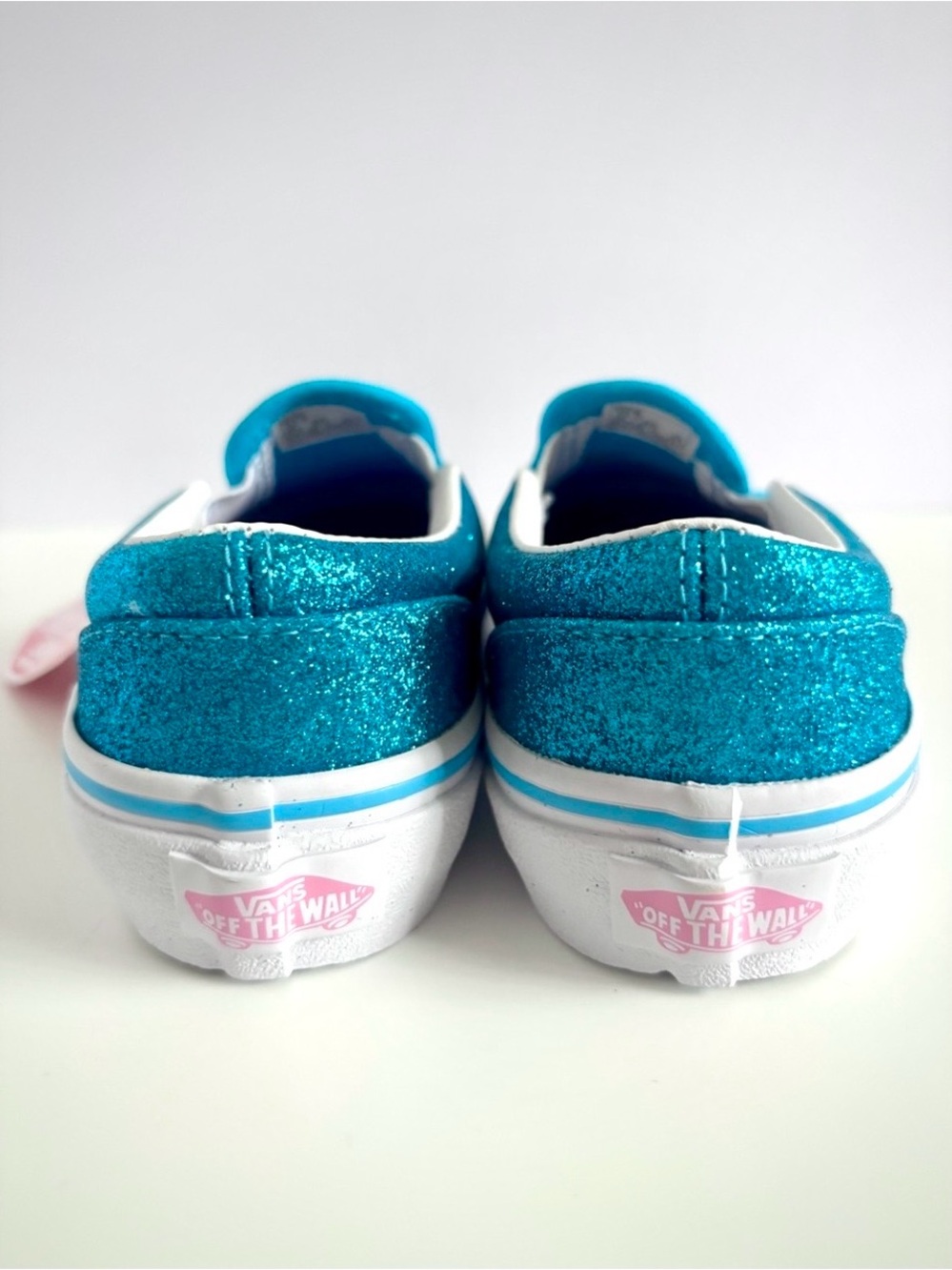 NWT Vans Mermaid Seashell Glitter Slip‑Ons | Toddler 10.5 | Aqua Teal Sparkle - Picture 8 of 11